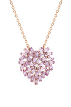 Fireworks Pink Sapphire Heart Necklace
